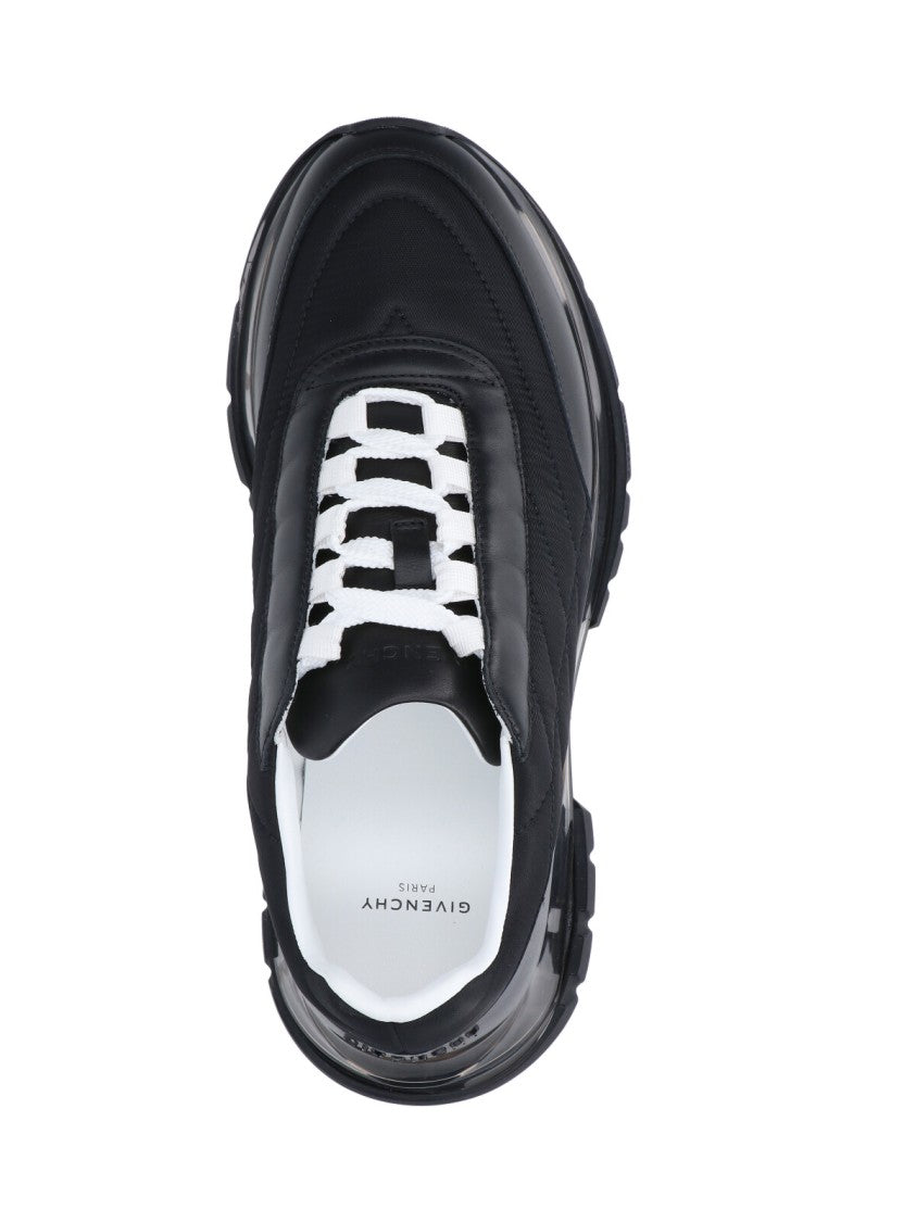 Givenchy Quilted Black Sneakers With Translucent Sole And Contrasting Laces