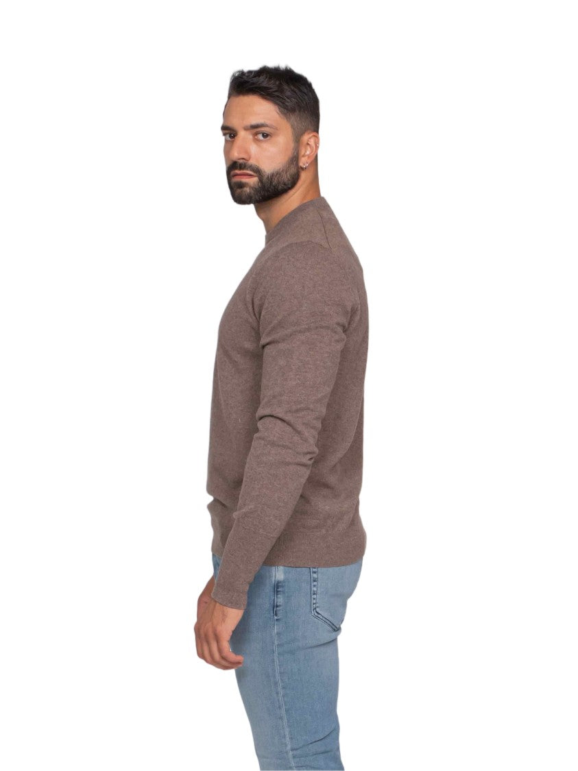 Ballantyne Slim Fit Crew Neck Sweater With Ribbed Detailing