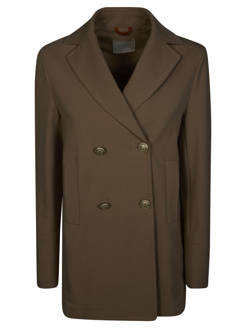 Circolo Brown Picot Double Breasted Jacket