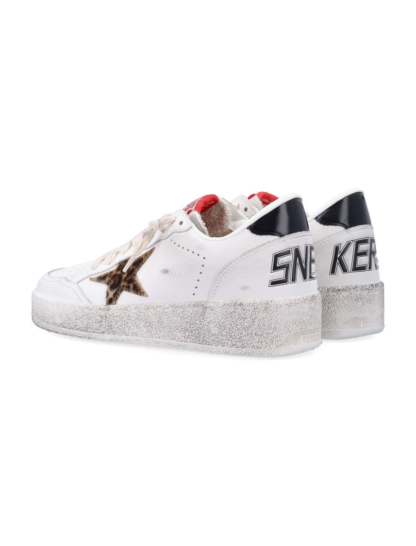 Golden Goose Vintage-Inspired Ball Star Sneakers With Leopard Print Star