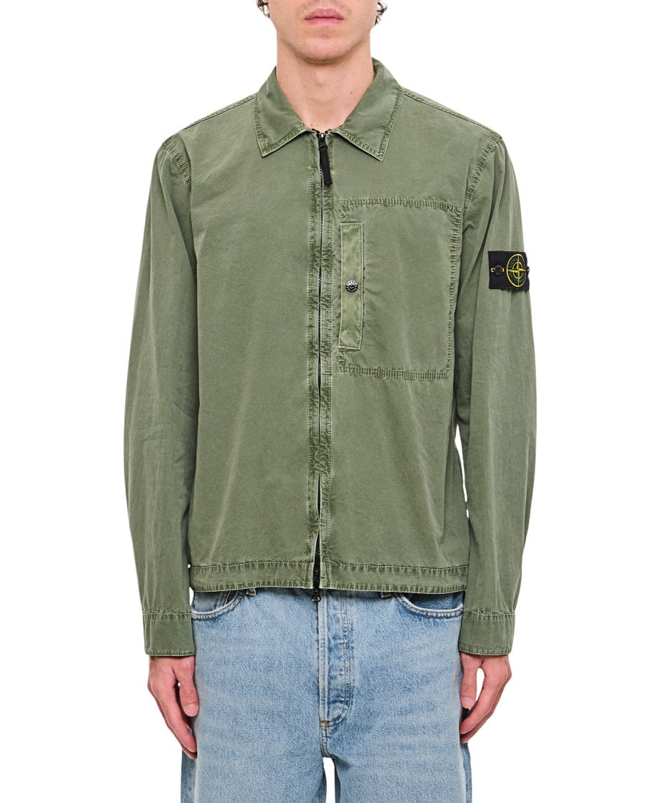 Stone Island Double Slider Zipper Placket Shirt