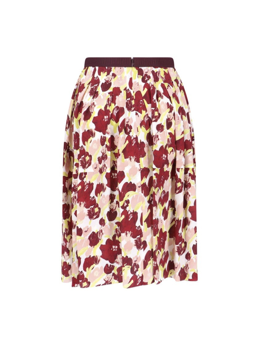 Marni Multicolor Secret Bouquet Silk Skirt
