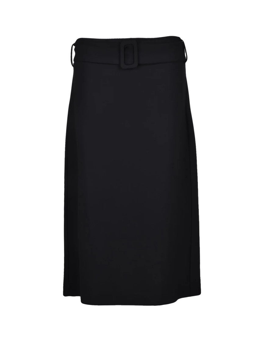P.A.R.O.S.H. Black Viscose Elastane Women's Flared Skirt