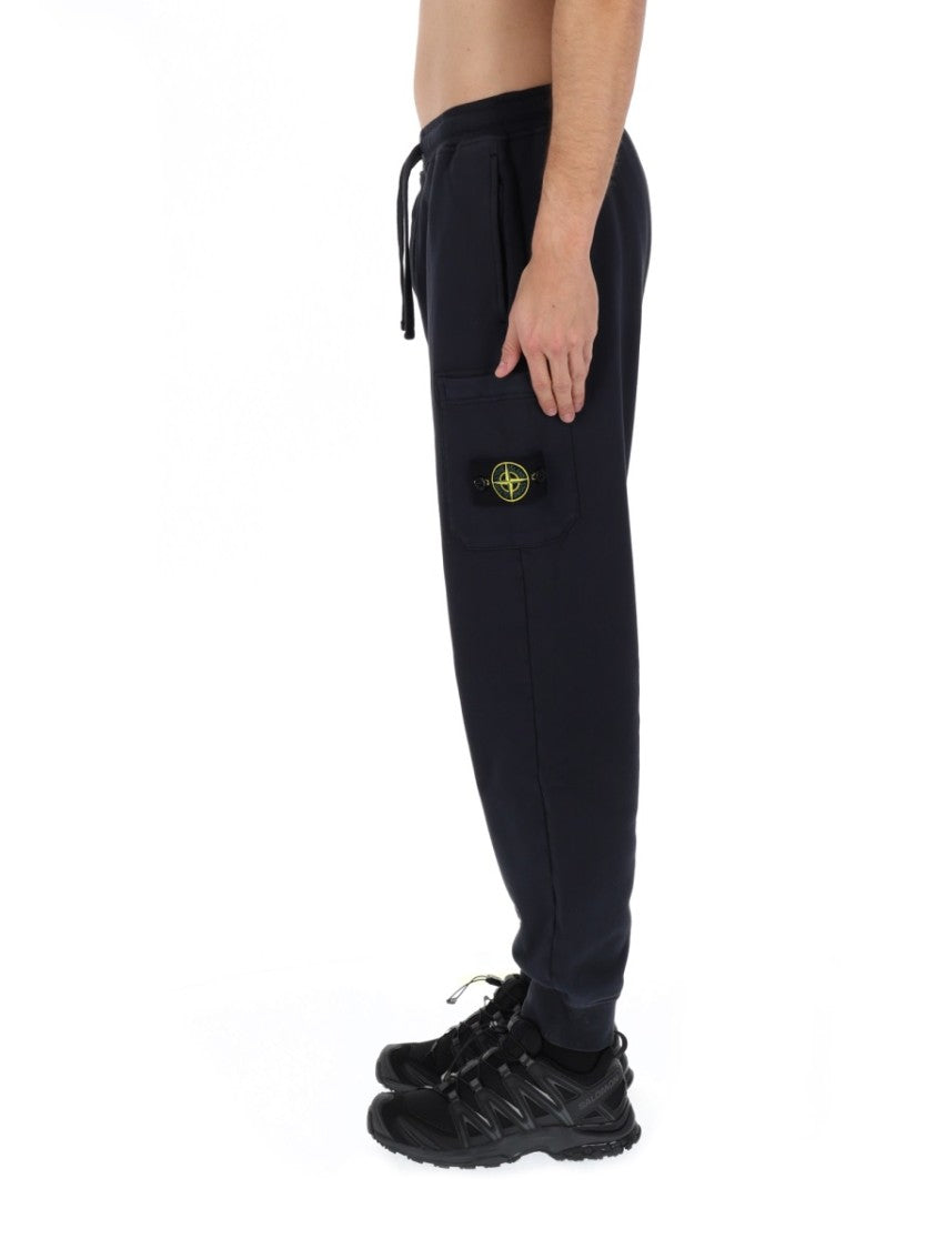 Stone Island Relaxed Fit Drawstring Elasticated Waistband Cotton-Blend Sweatpants