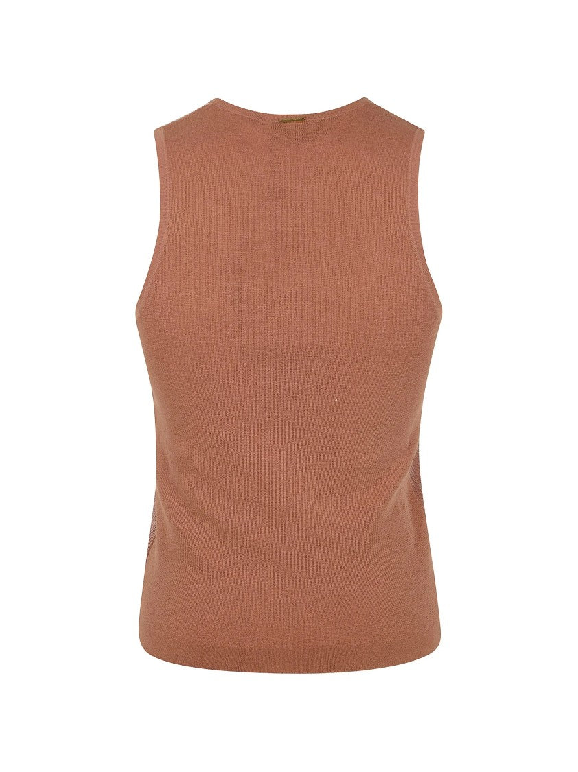 Twin-Set Top Sleek Ribbed Knit Tank Top
