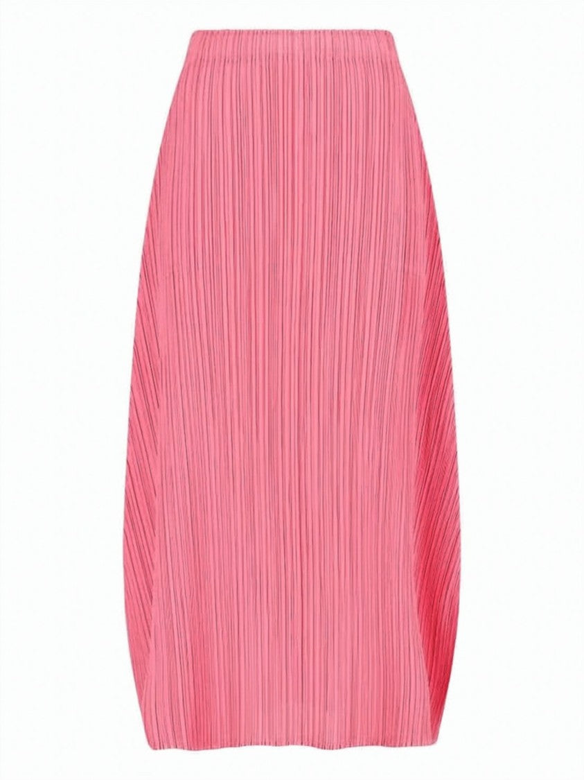 Pleats Please Pleated Midi Skirt With Flared Silhouette And Side Slits