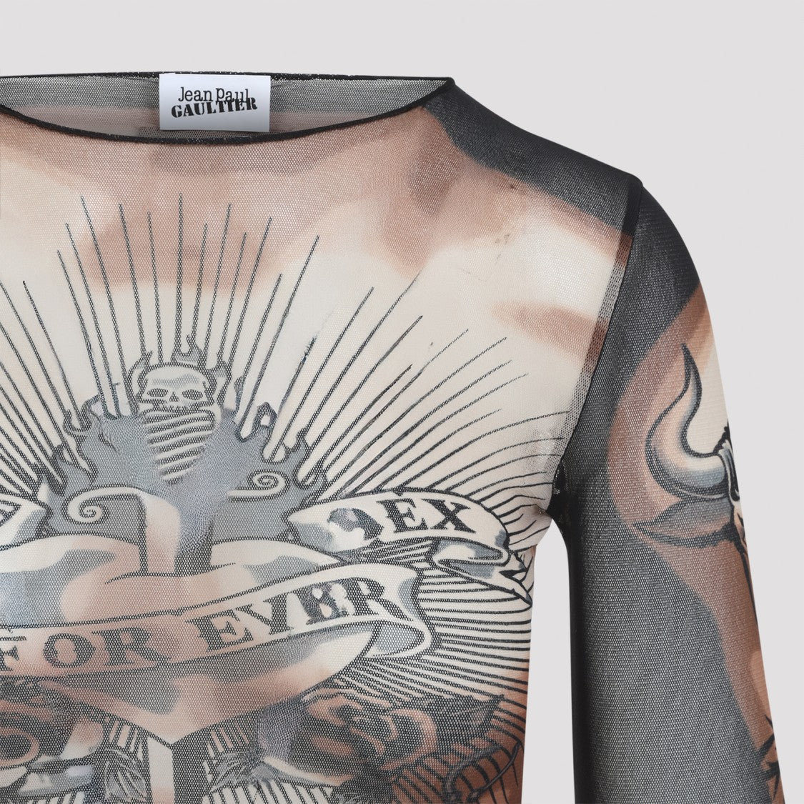 Jean Paul Gaultier Tattoo-Inspired Fitted Long-Sleeve Top