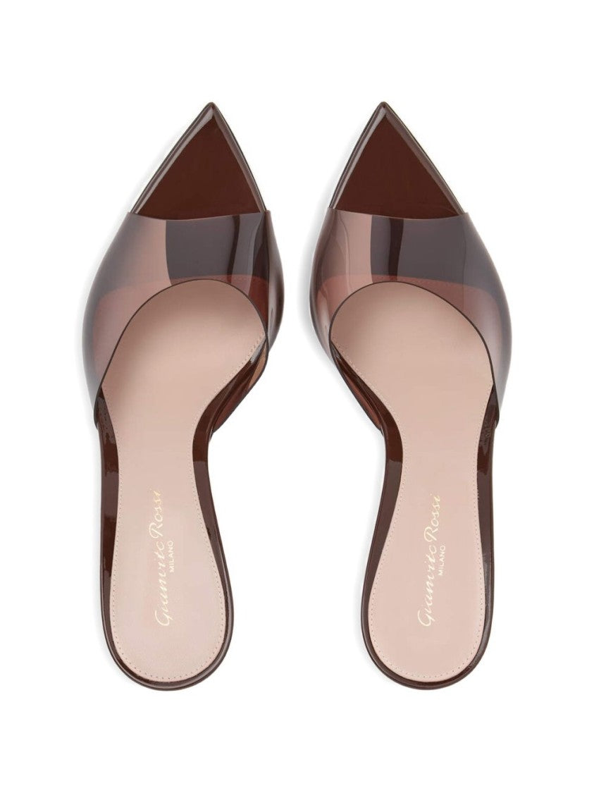 Gianvito Rossi Pointed Toe Pumps With Transparent Strap
