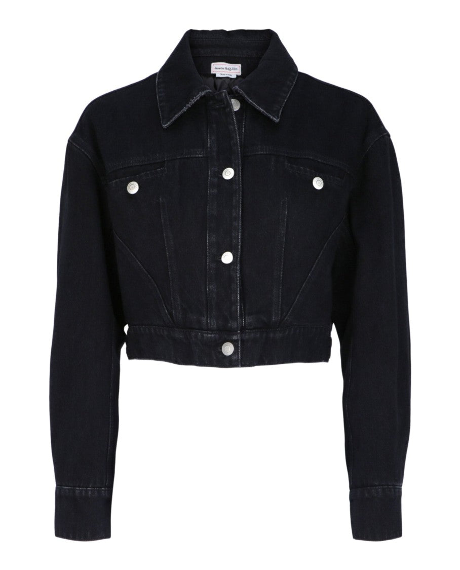 Alexander Mcqueen Cropped Denim Jacket
