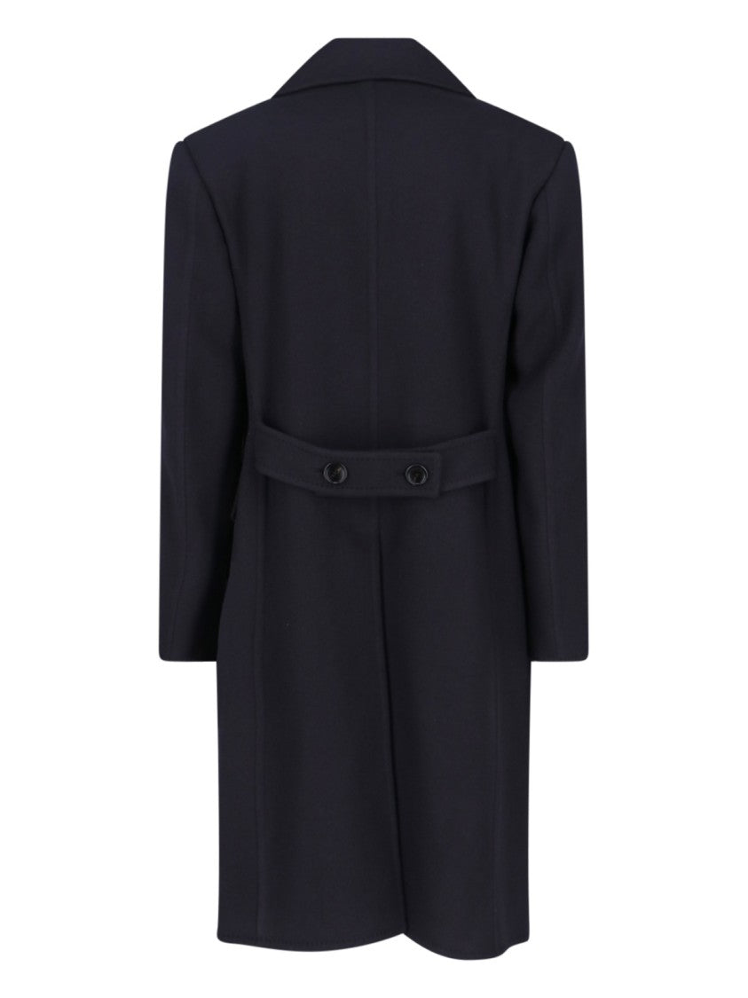 Tom Ford Navy Wool Coat With Back Belt
