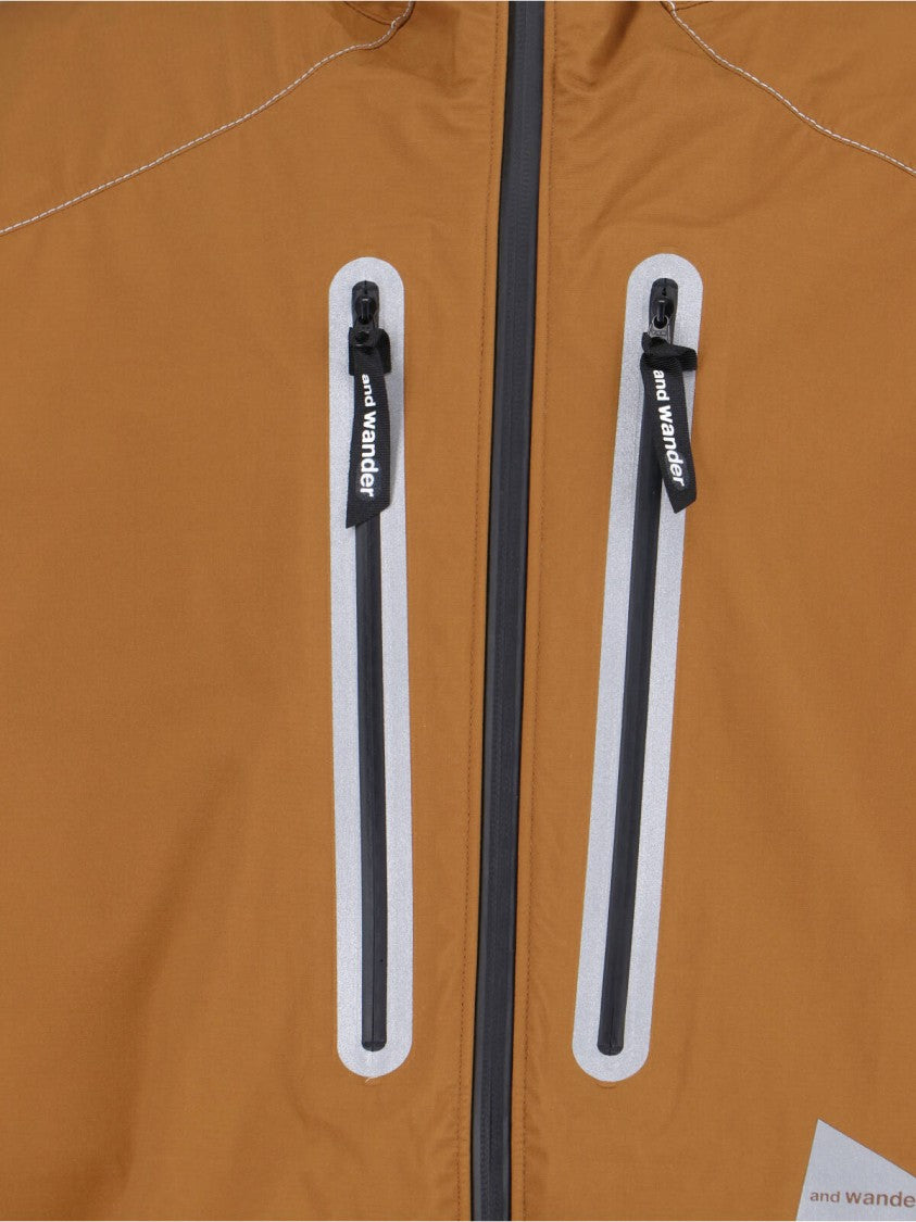 And Wander Zip Jacket, In Brown Waterproof "Pertex Shield" Fabric