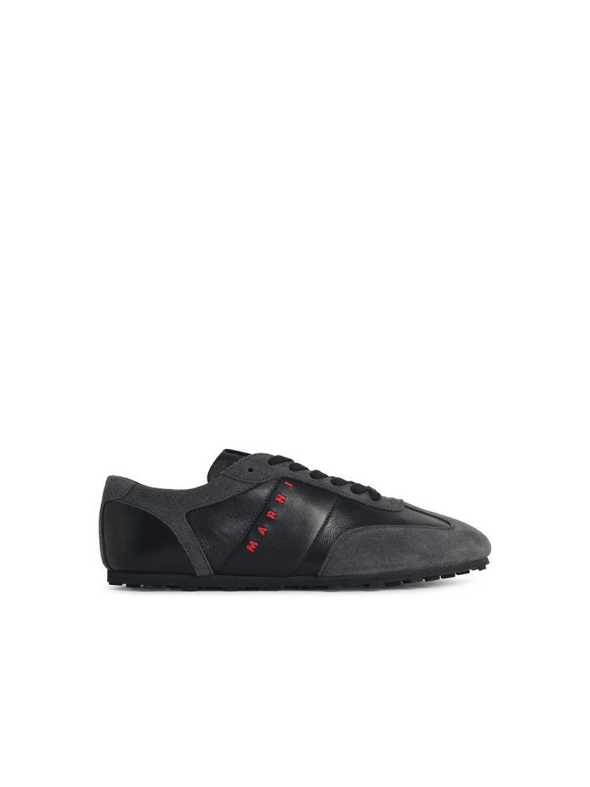 Marni 'Softy Soccer' Black And Grey Leather Sneakers