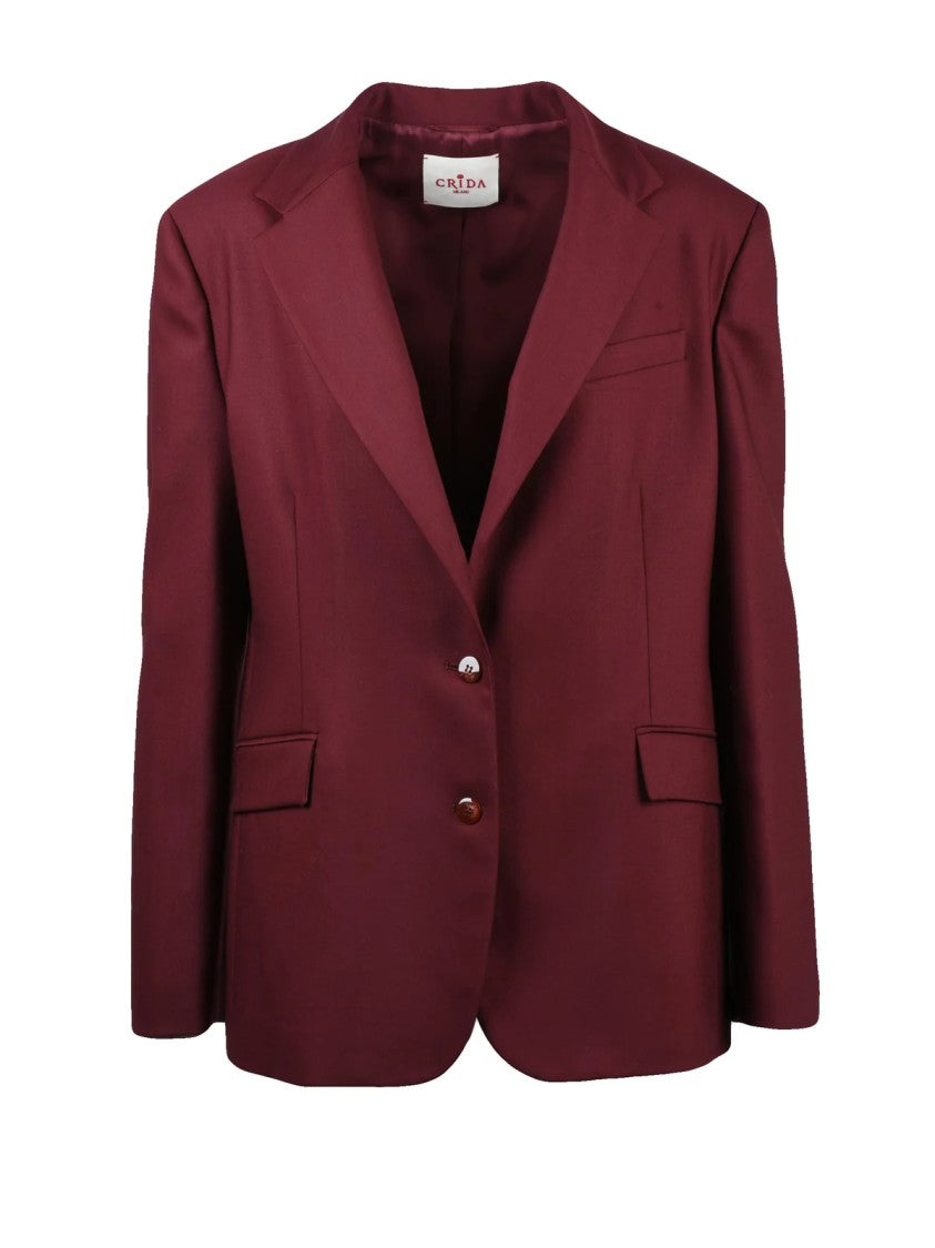 Crida Virgin Wool Lycra Jacket With Rounded Design
