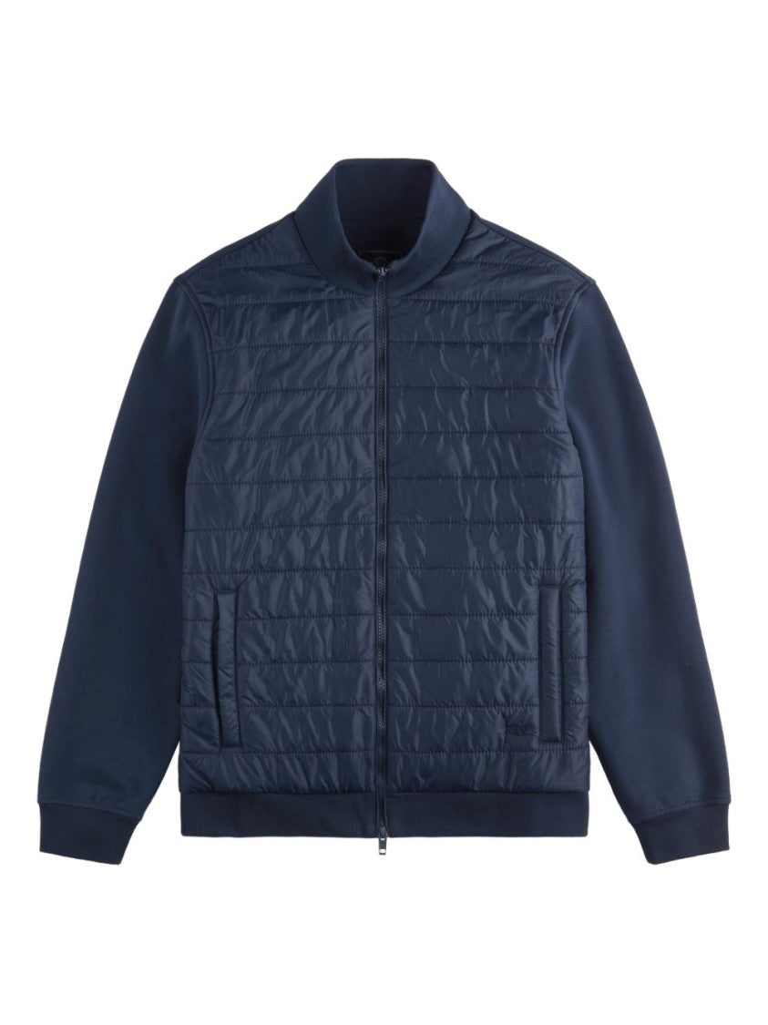 Fay Dark Blue Quilted Zip Jacket