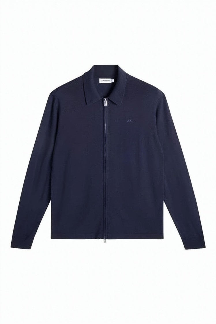 J Lindeberg Merino Wool Cardigan With Full Front Zipper