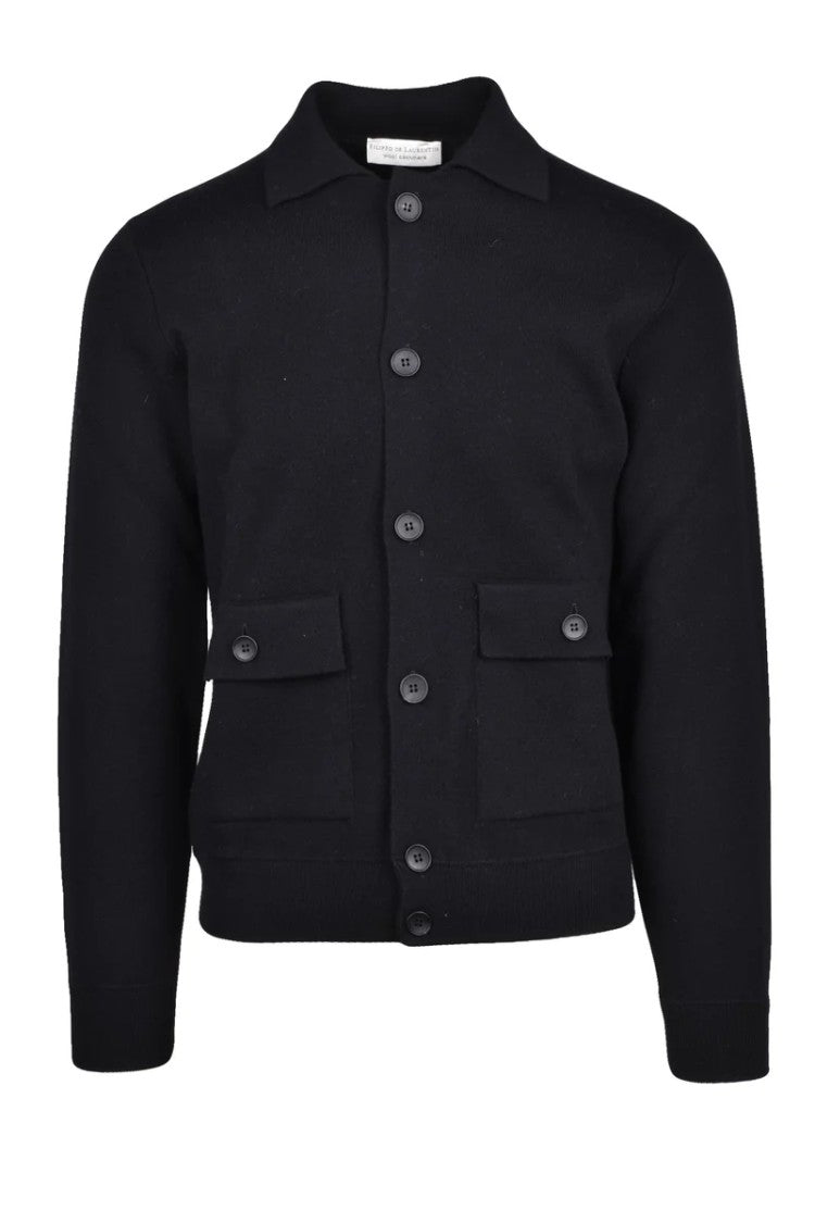 Filippo De Laurentiis Polo Cardigan - Black