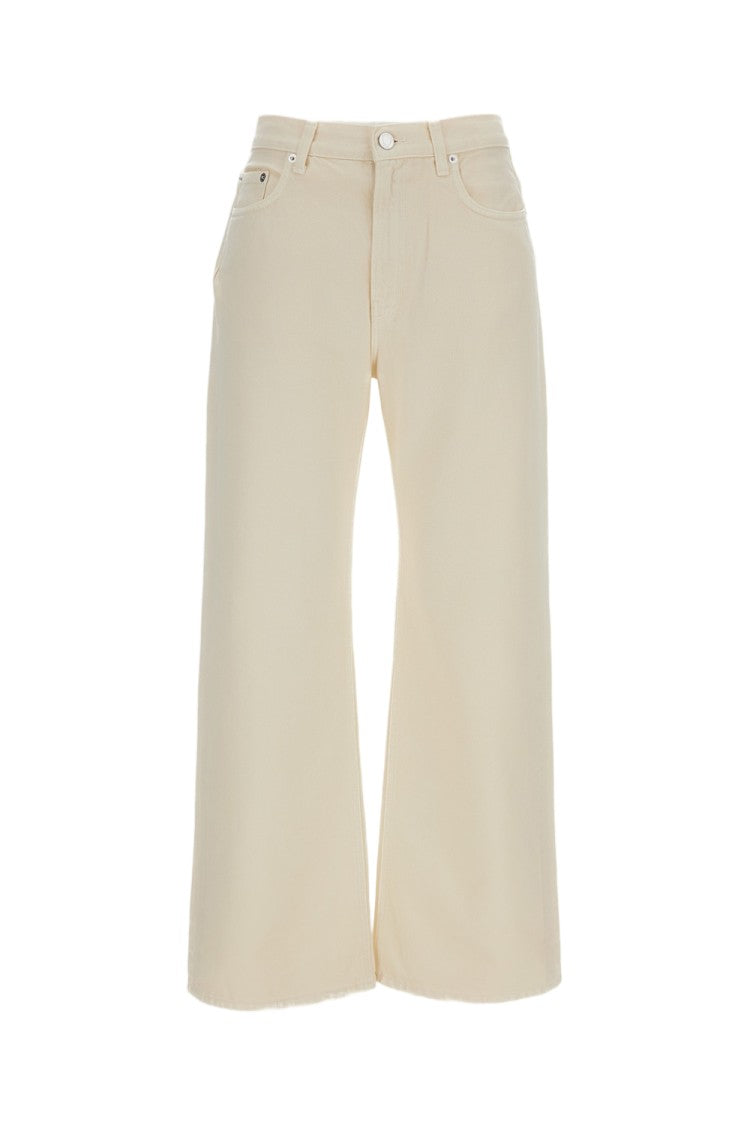 Haikure Cream Five-Pocket Trousers With Mid Rise