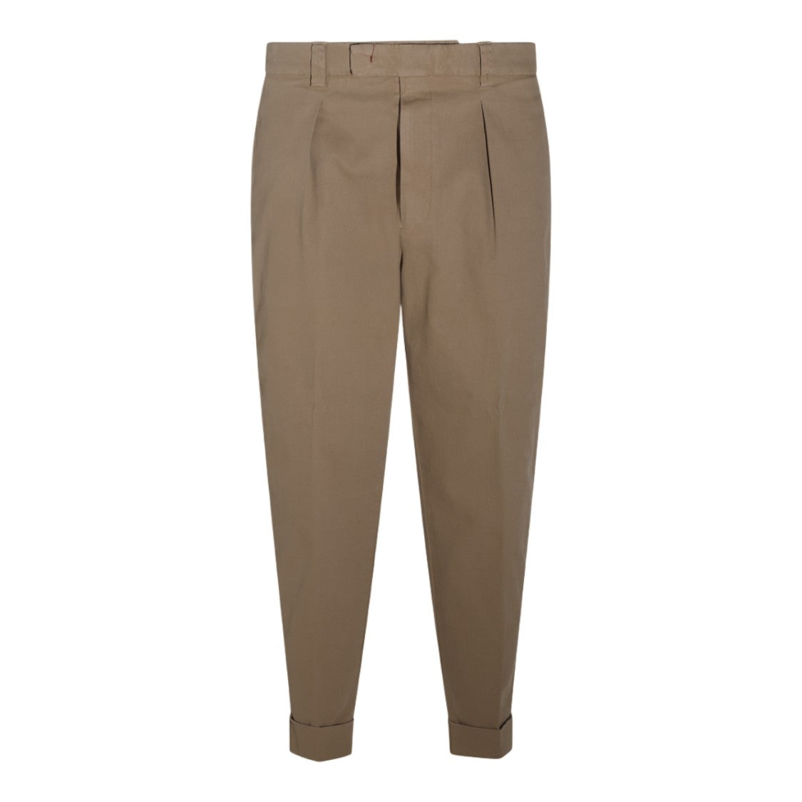 Incotex Brown Pleated Cuffed Chino Trousers