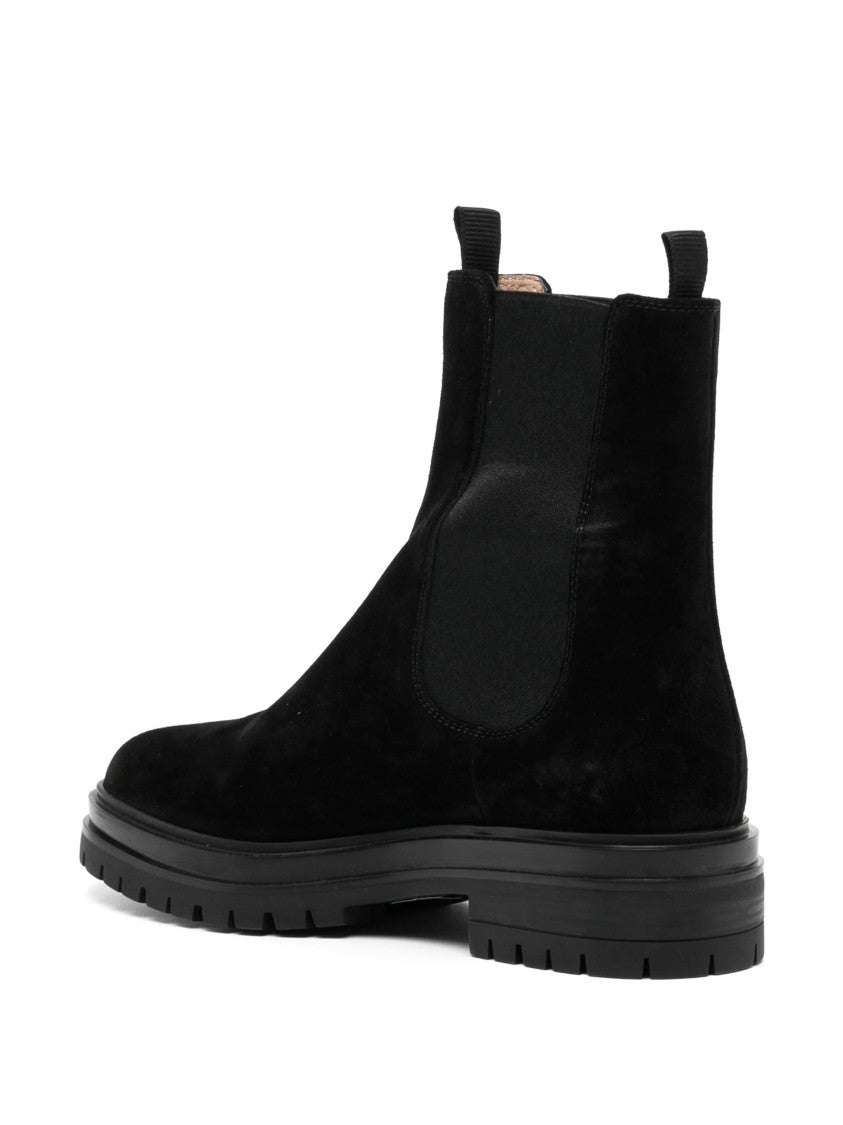 Gianvito Rossi Chester Soft Suede Elastic Ankle Boots