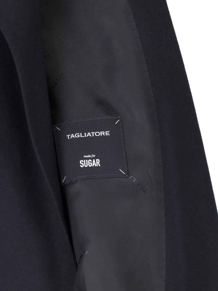 Tagliatore Double-Breasted Tailored Suit Set In Luxurious Wool And Silk