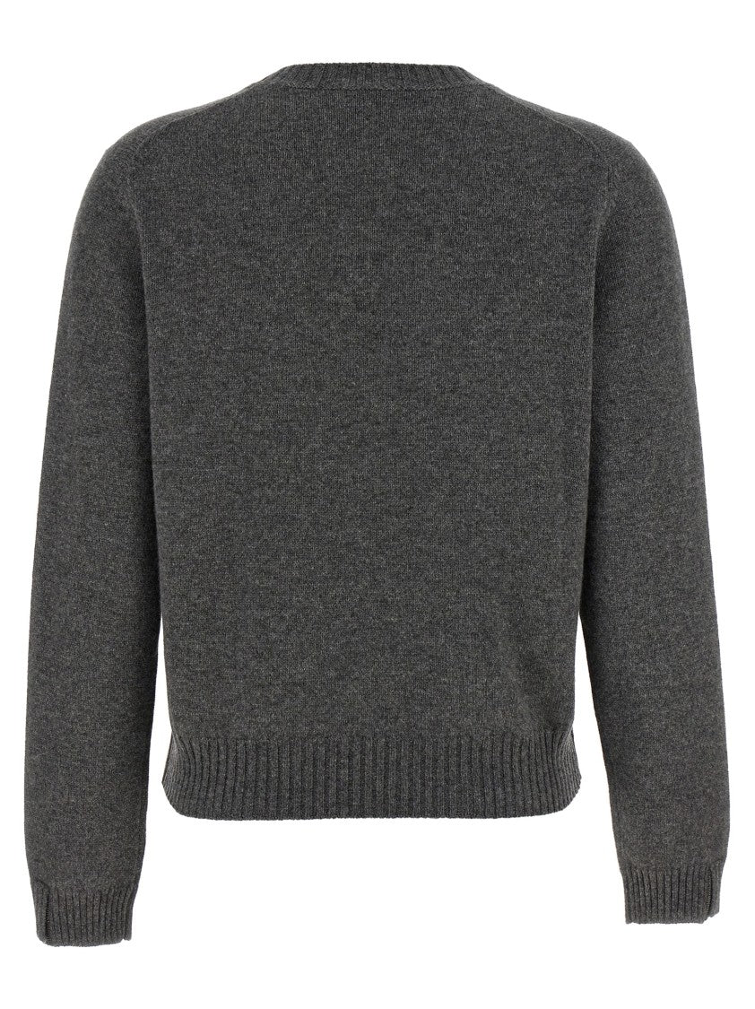Brunello Cucinelli Grey Cashmere Sweater With Crew Neck