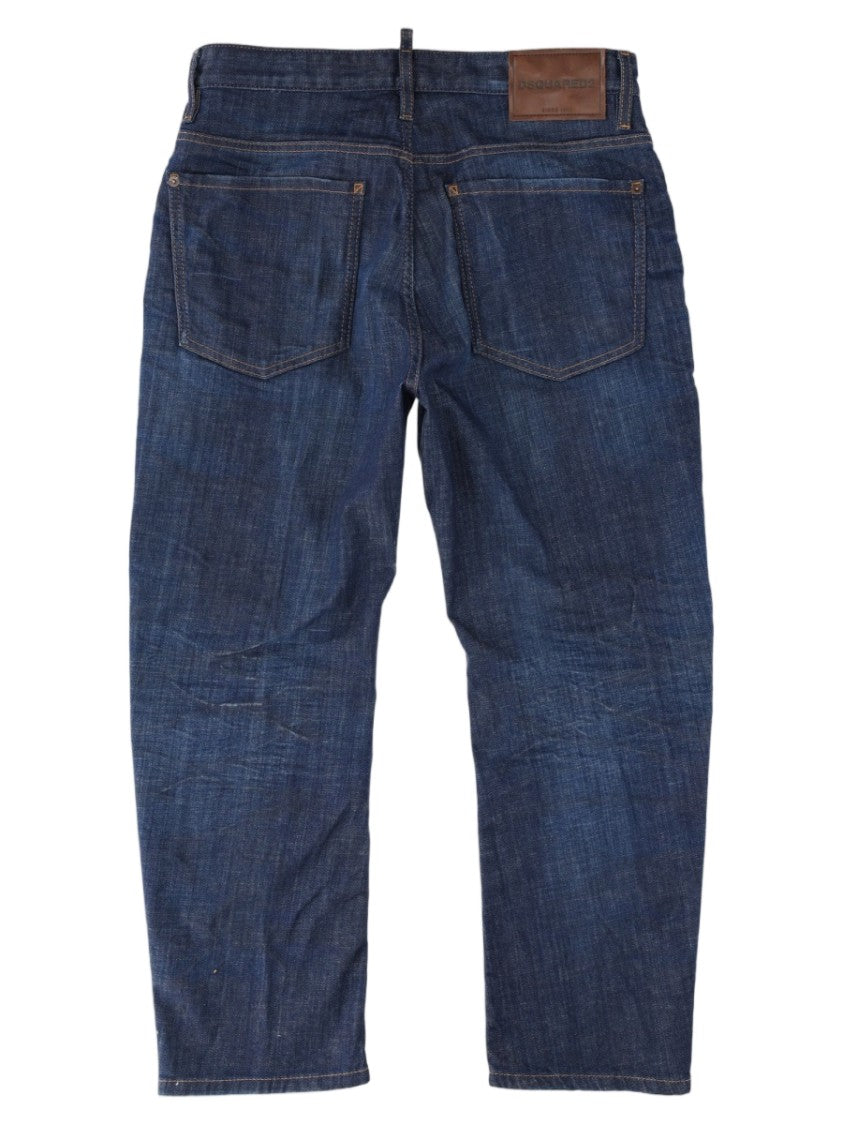 Dsquared2 Blue Whiskered Stretch Cotton-Blend Jeans