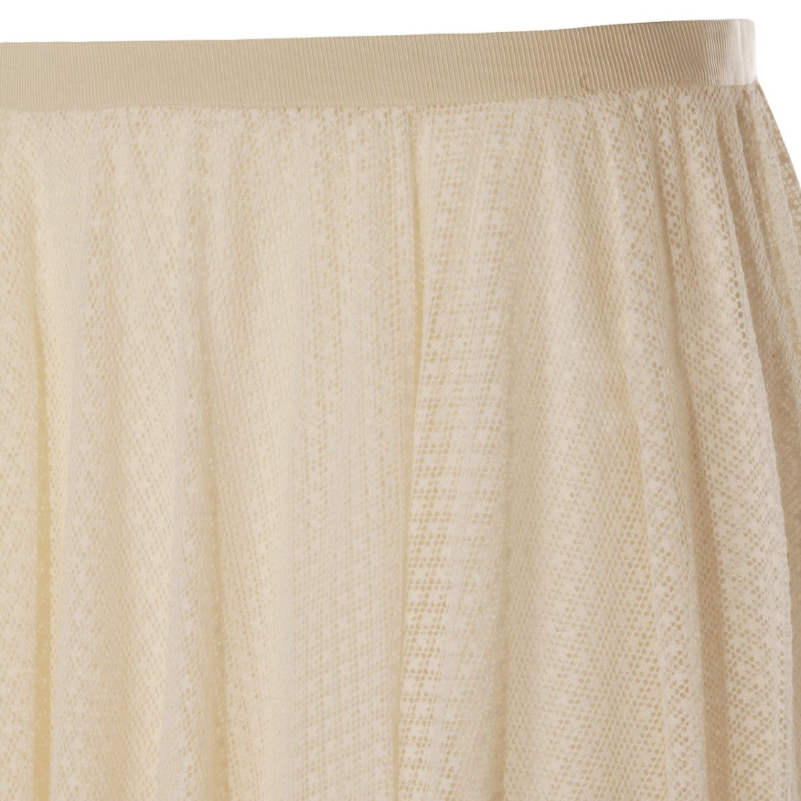 Fabiana Filippi Sheer Floral Lace Midi Skirt With Scalloped Hem