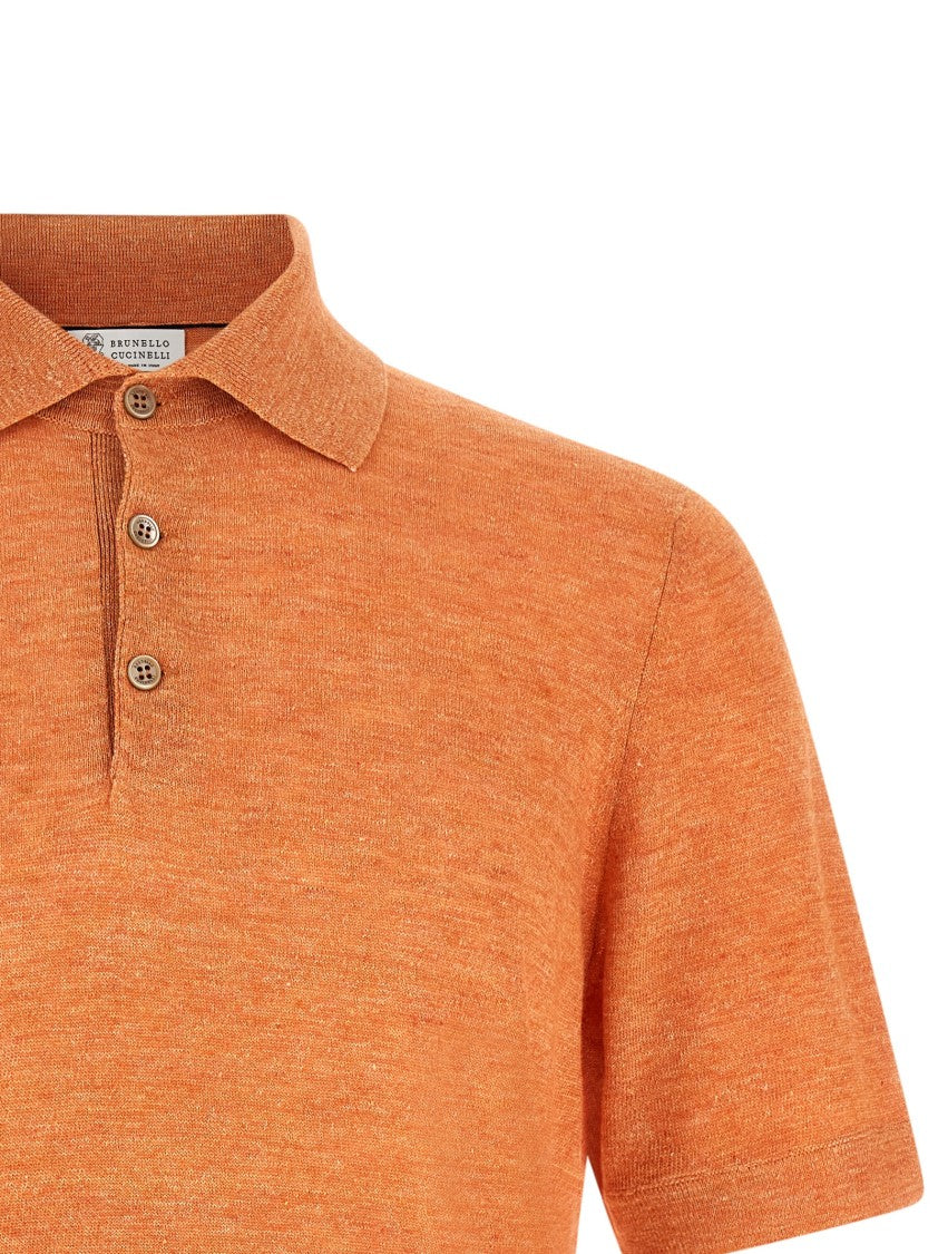 Brunello Cucinelli Linen Cotton Polo Shirt