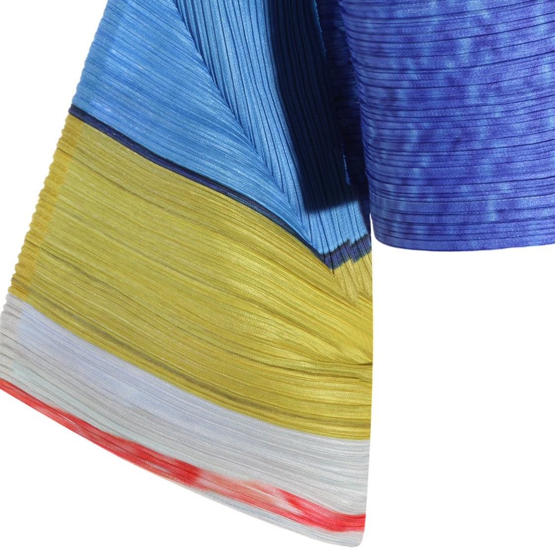 Issey Miyake Pleats Please Cropped Pleated Top With Wide Flared Sleeves