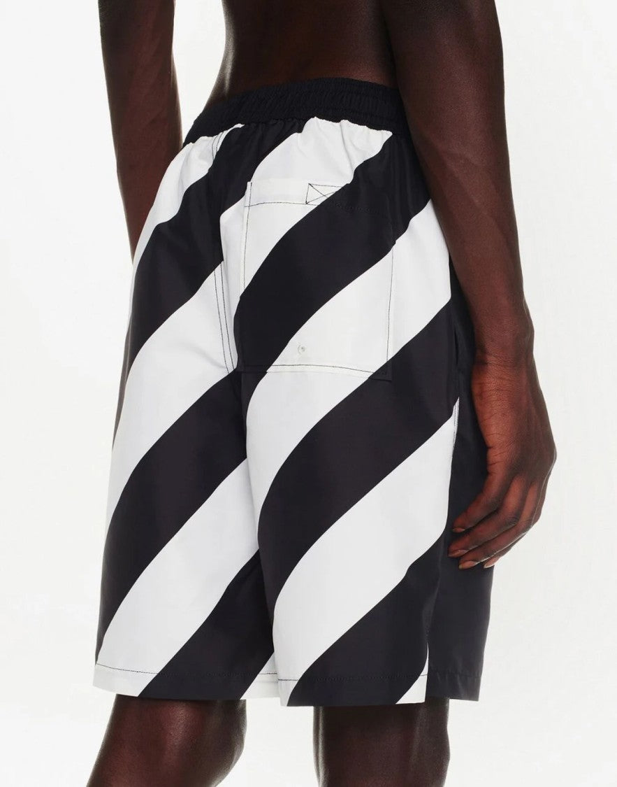 Off-White Diagonal Logo Surfer Swim Shorts