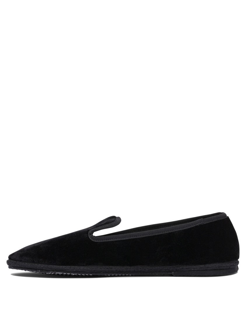 Sentier Di Segantin Roberta Black Loafers In Soft Viscose-Cotton Blend