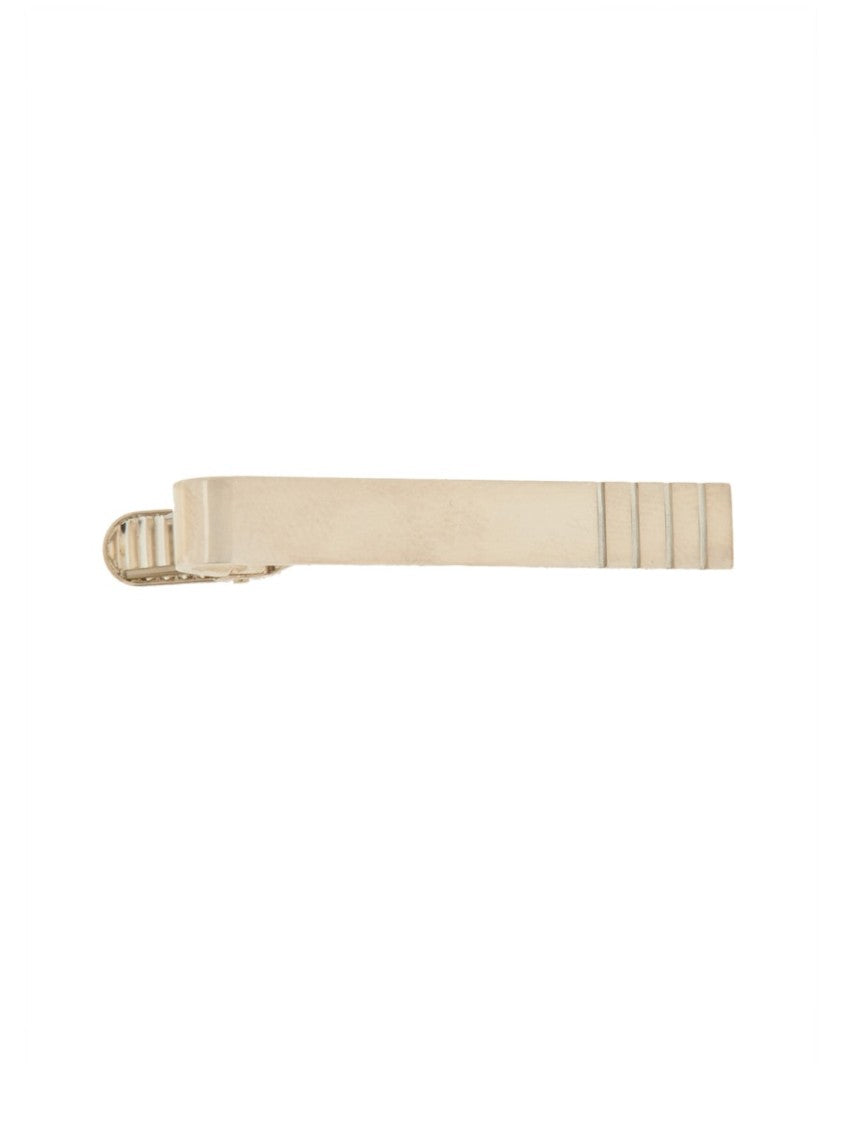 Thom Browne Minimalist Sterling Silver Tie Clip With Textured Grip