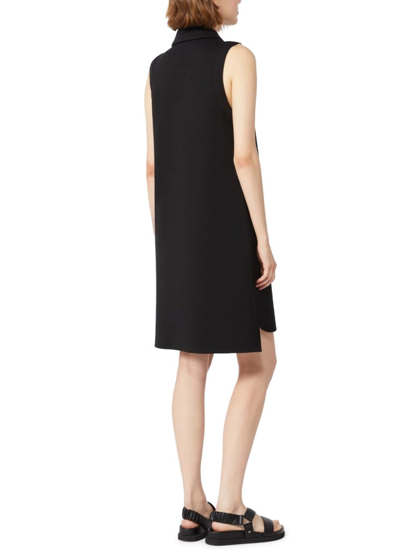 Max Mara Sleeveless Jersey Dress With Classic Collar