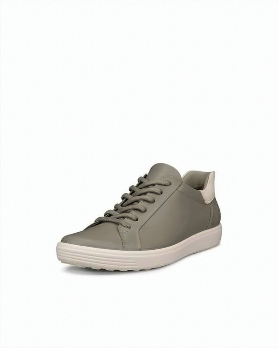 Ecco Minimalist Olive Green Leather Sneakers