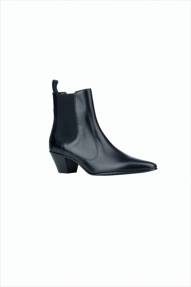 Celine Smooth Calf Leather Ankle Boots With Pointed Toe And Minimalist Silhouette