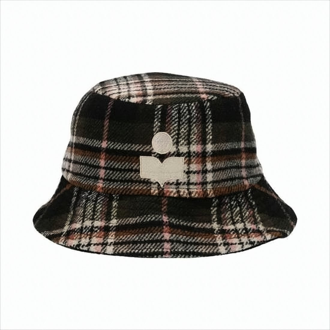 Isabel Marant Classic Plaid Bucket Hat With Plush Texture
