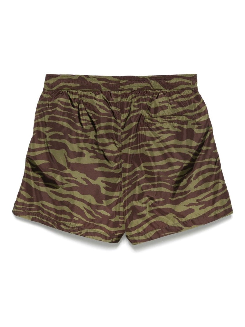 The Attico Bermuda Shorts With Bold Tiger Stripe