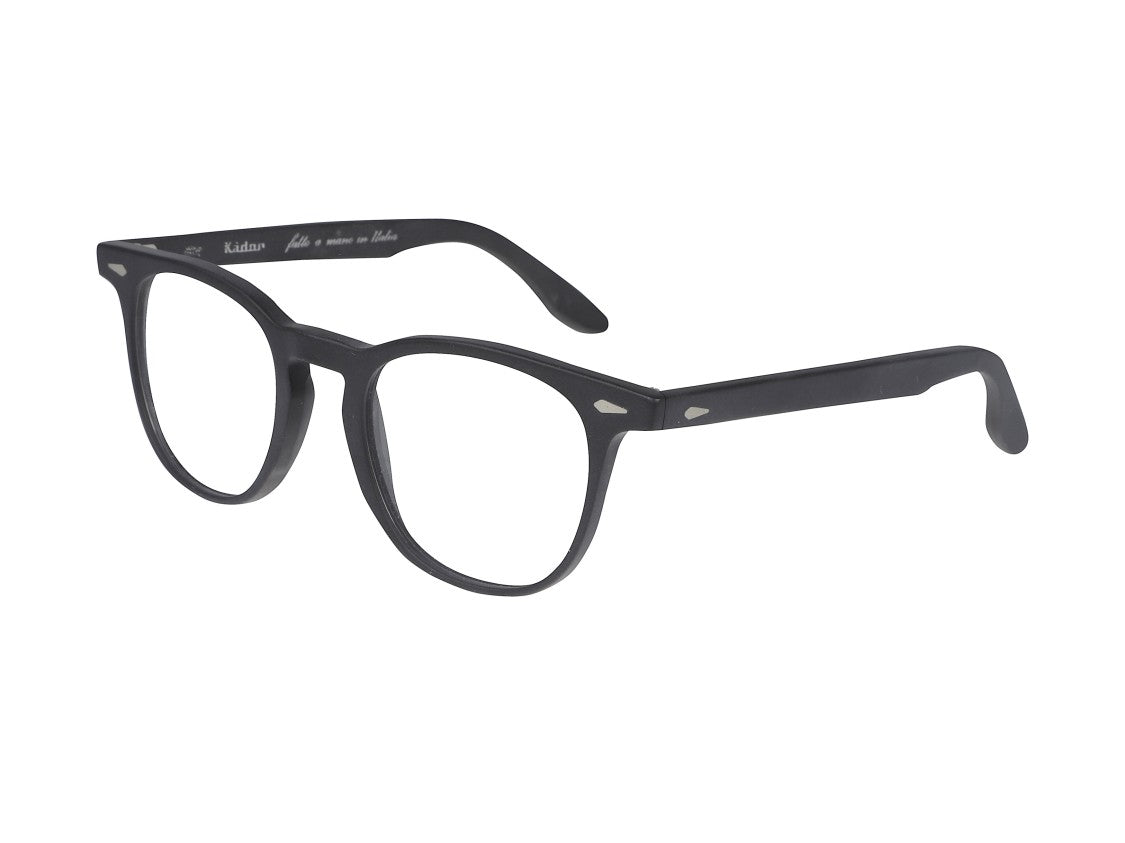 Kador Black Klark Silver Round Eyeglasses