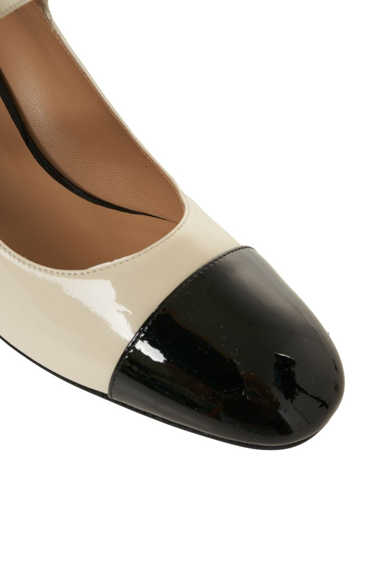 Gender Patent Leather Pumps With Pearl-Detail Strap