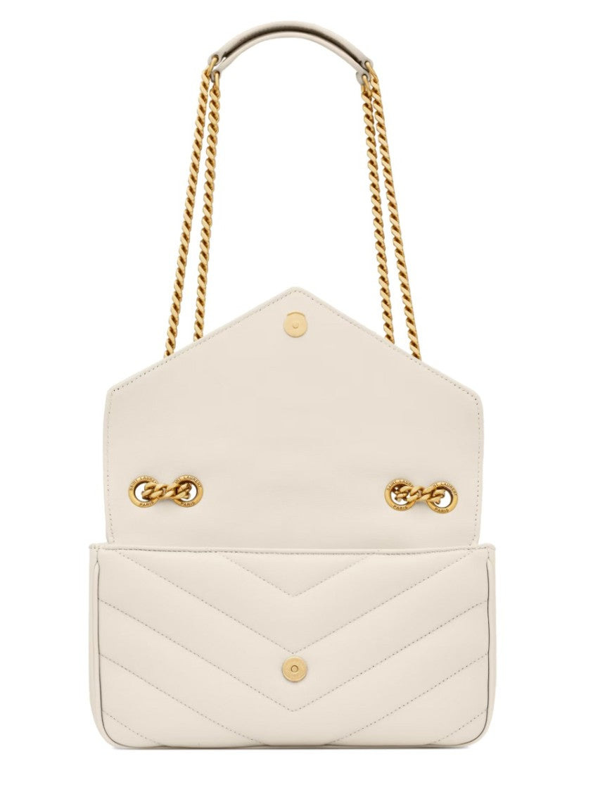 Saint Laurent Small Rectangular Shoulder Bag With Chevron Quilted Pattern