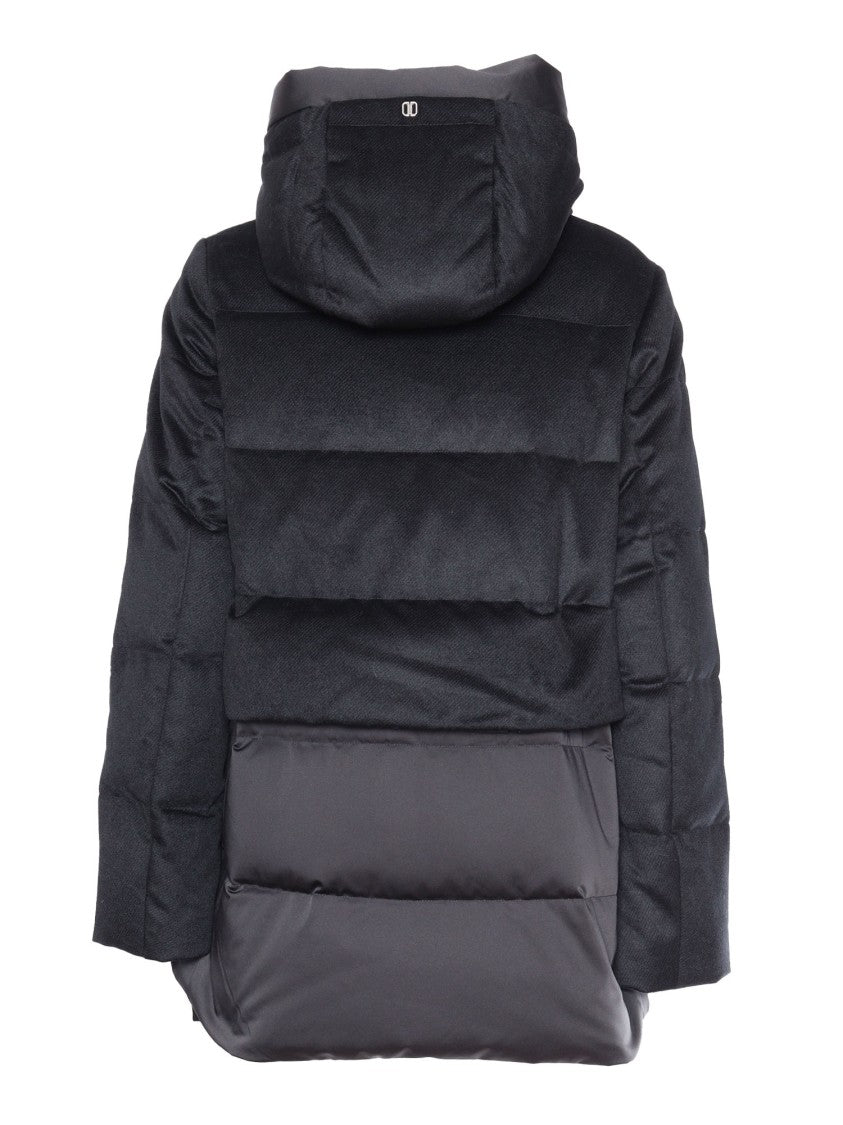 Duno Two-Tone Down Coat With Textured Upper