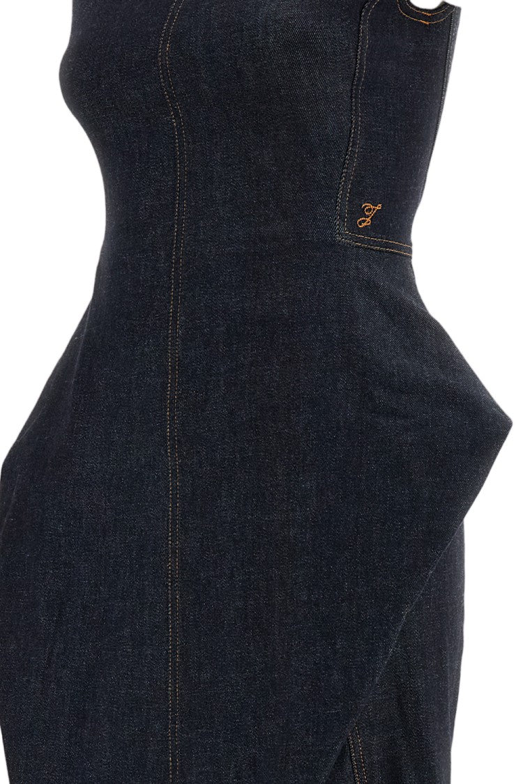 Jacquemus Blue La Robe Cubisto De-Nimes Stretch Cotton Denim Mini Dress