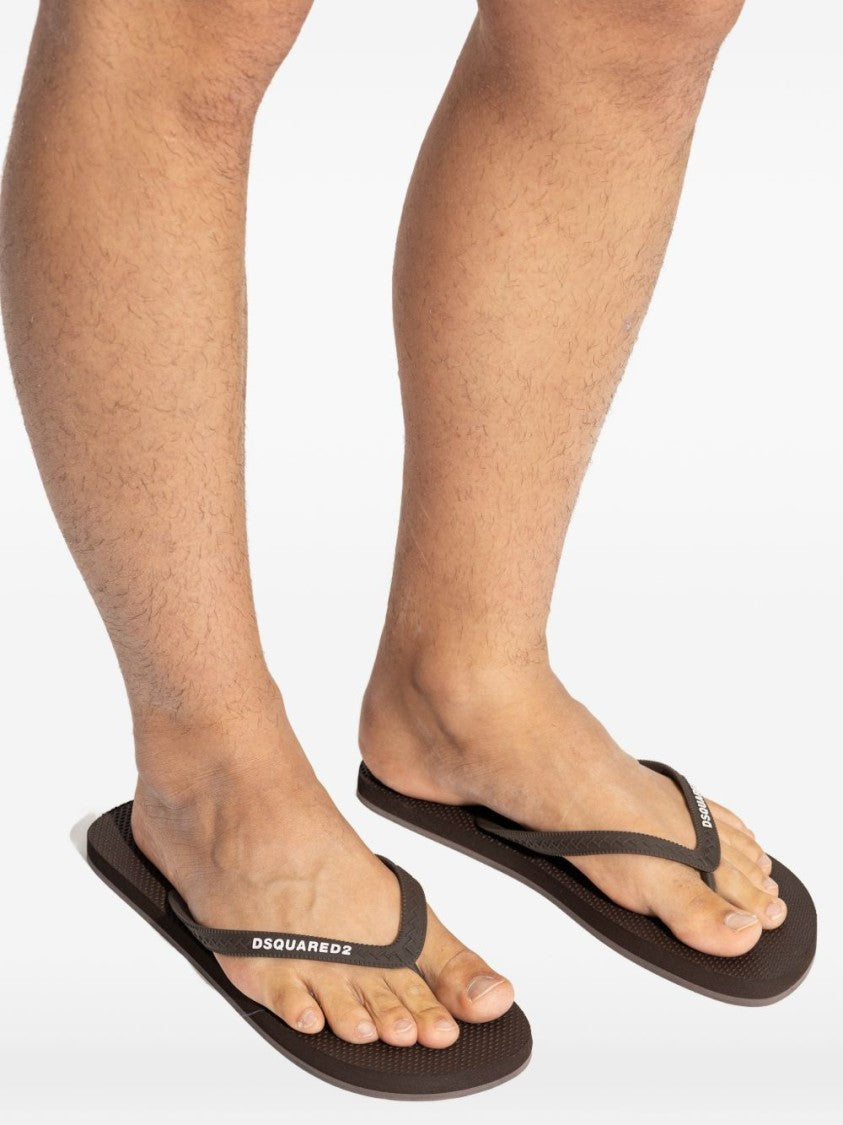 Dsquared2 Brown Sandals With Textured Footbed
