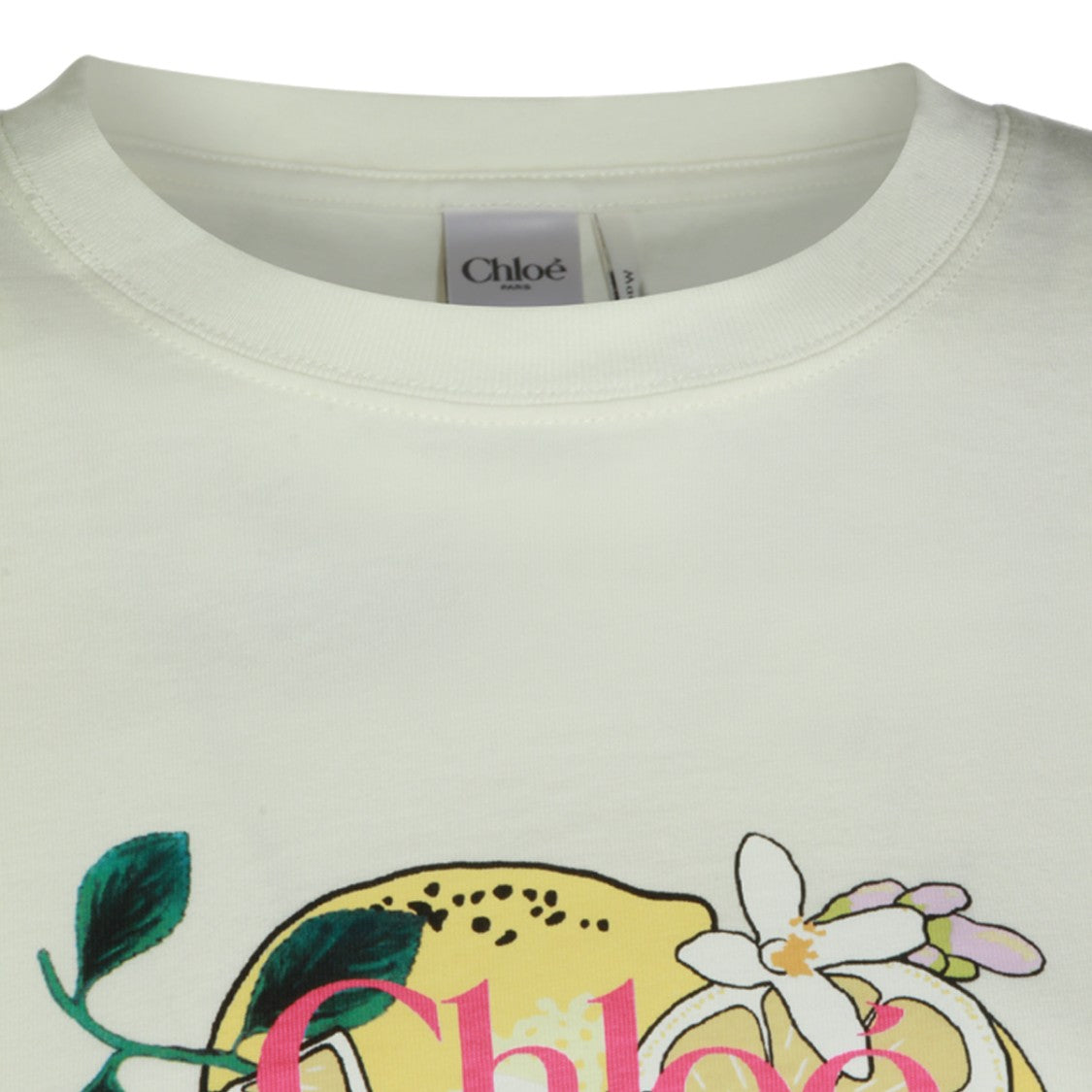 Chloé Vibrant Lemon Print Cotton T-Shirt