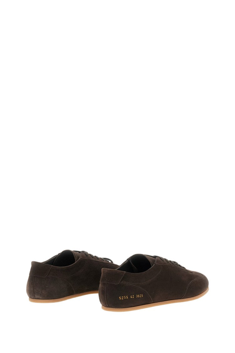 Common Projects Brown Gold-Tone Serial Number Driving Suede Low-Top Sneakers