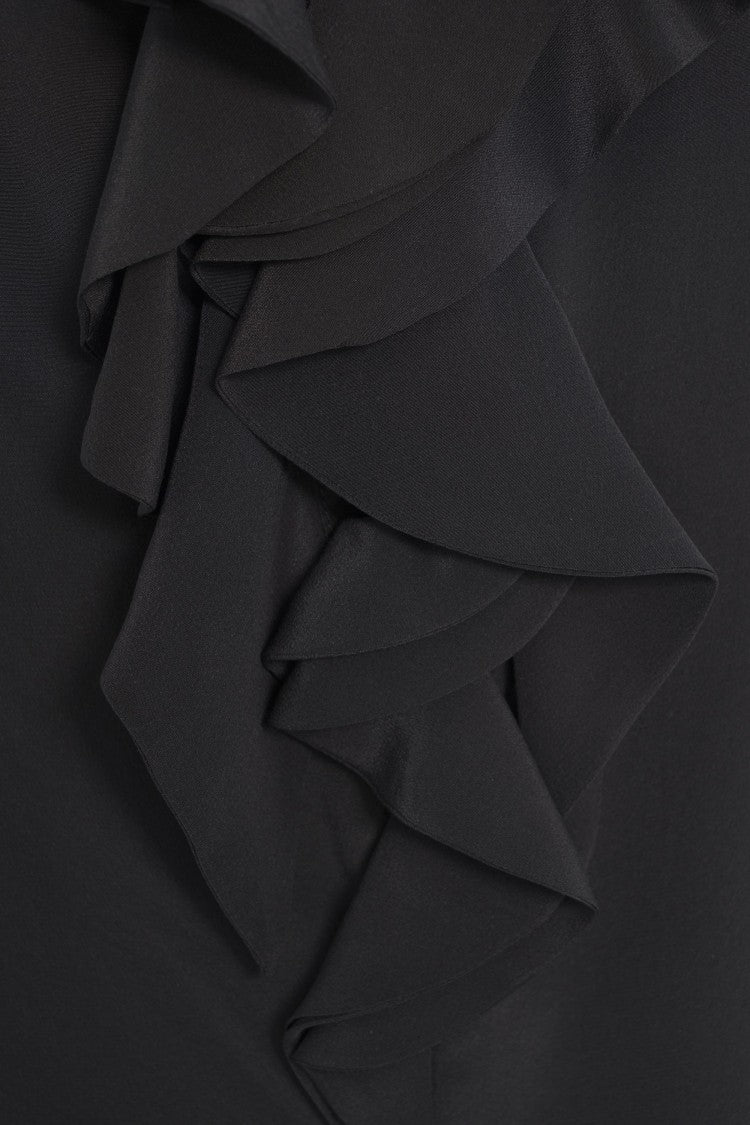 Himon's Ruffled Detail Blouse With Smocked Cuffs