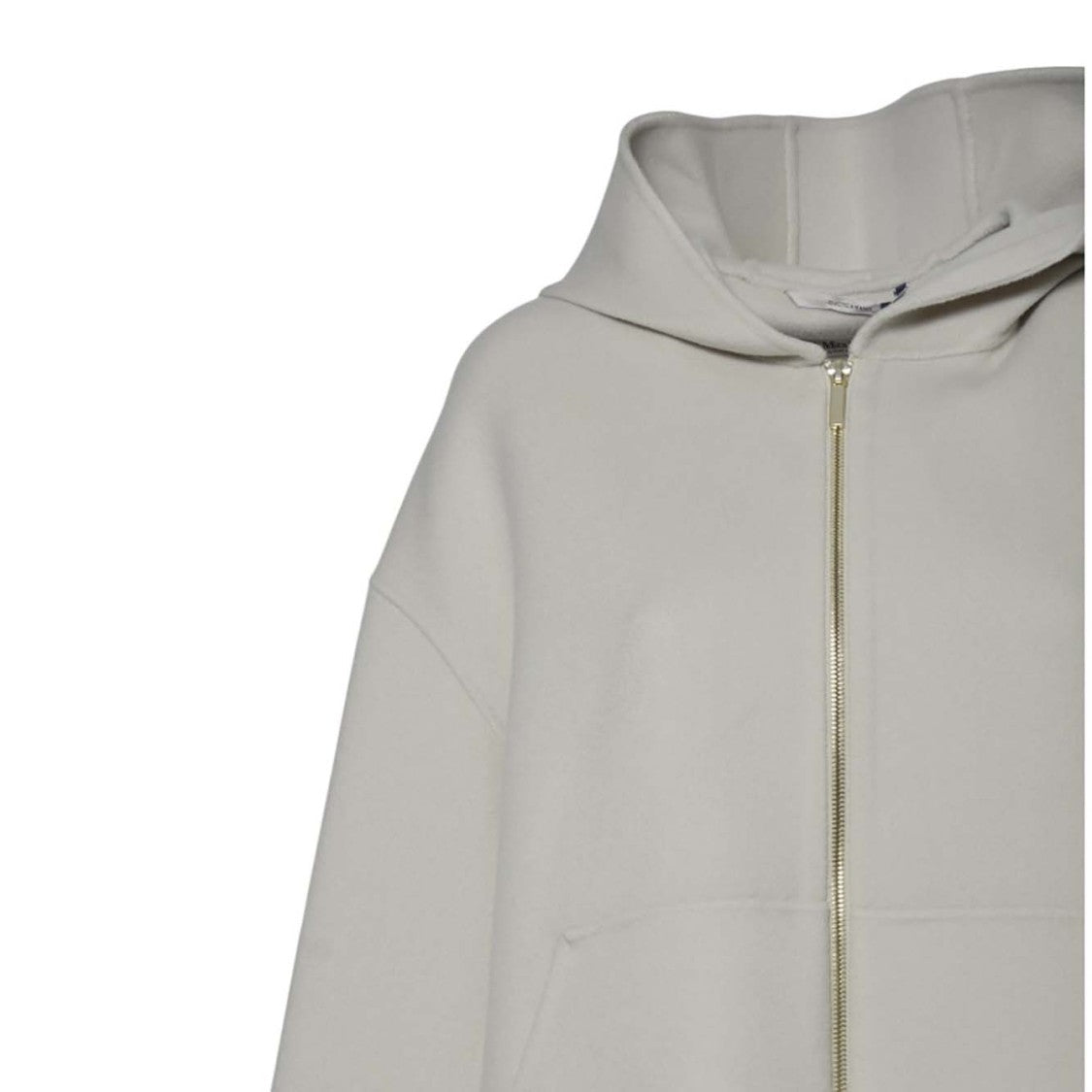 Max Mara Minimalist Zip-Up Coat With Cozy Hood And Front Pockets