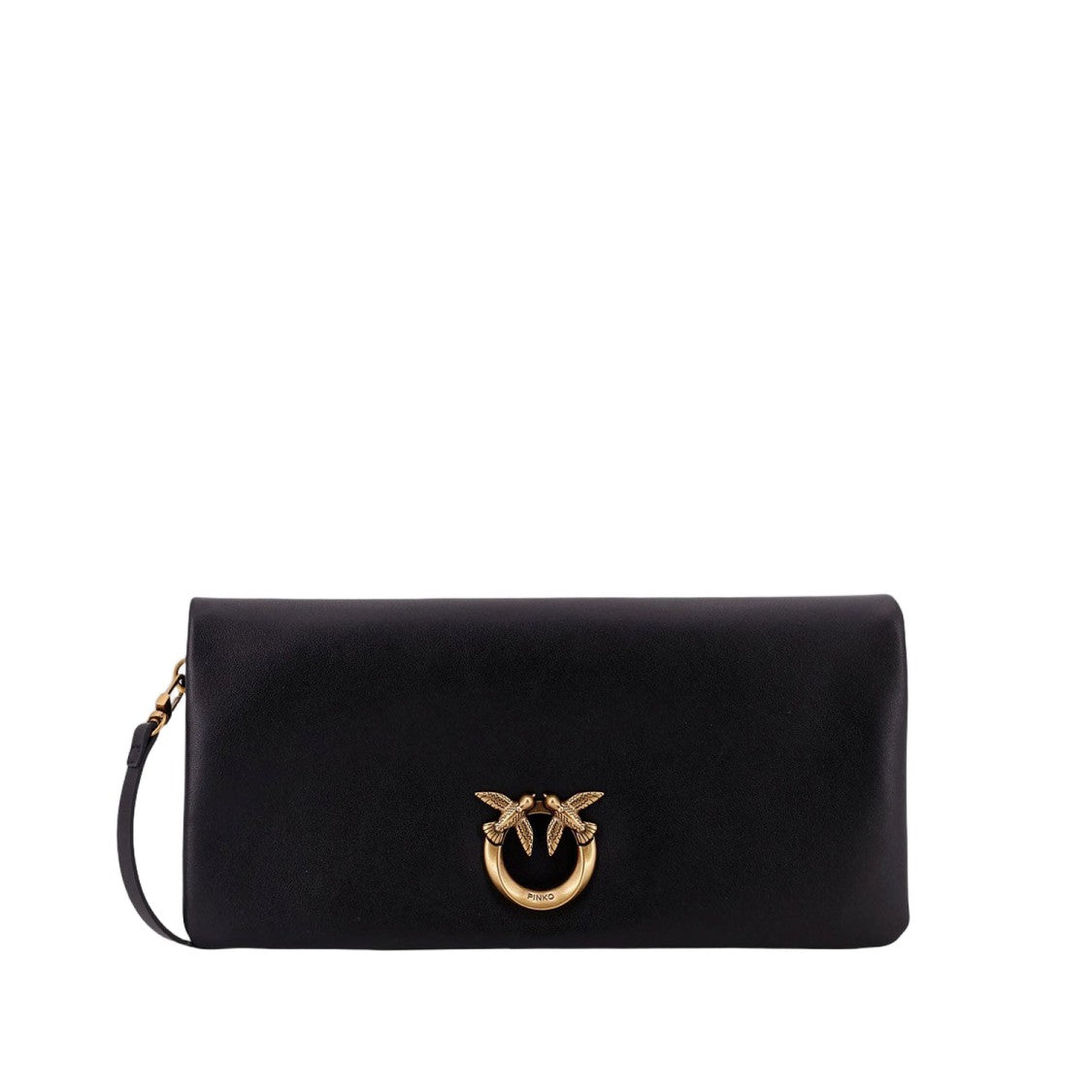 Pinko Black Leather Clutch Bag
