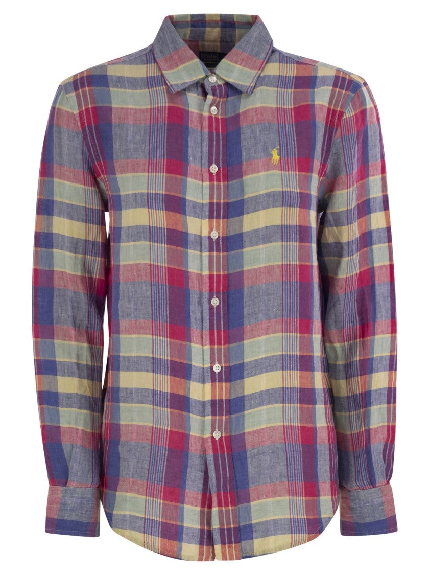 Polo Ralph Lauren Calssic-Fit Linen Plaid Shirt
