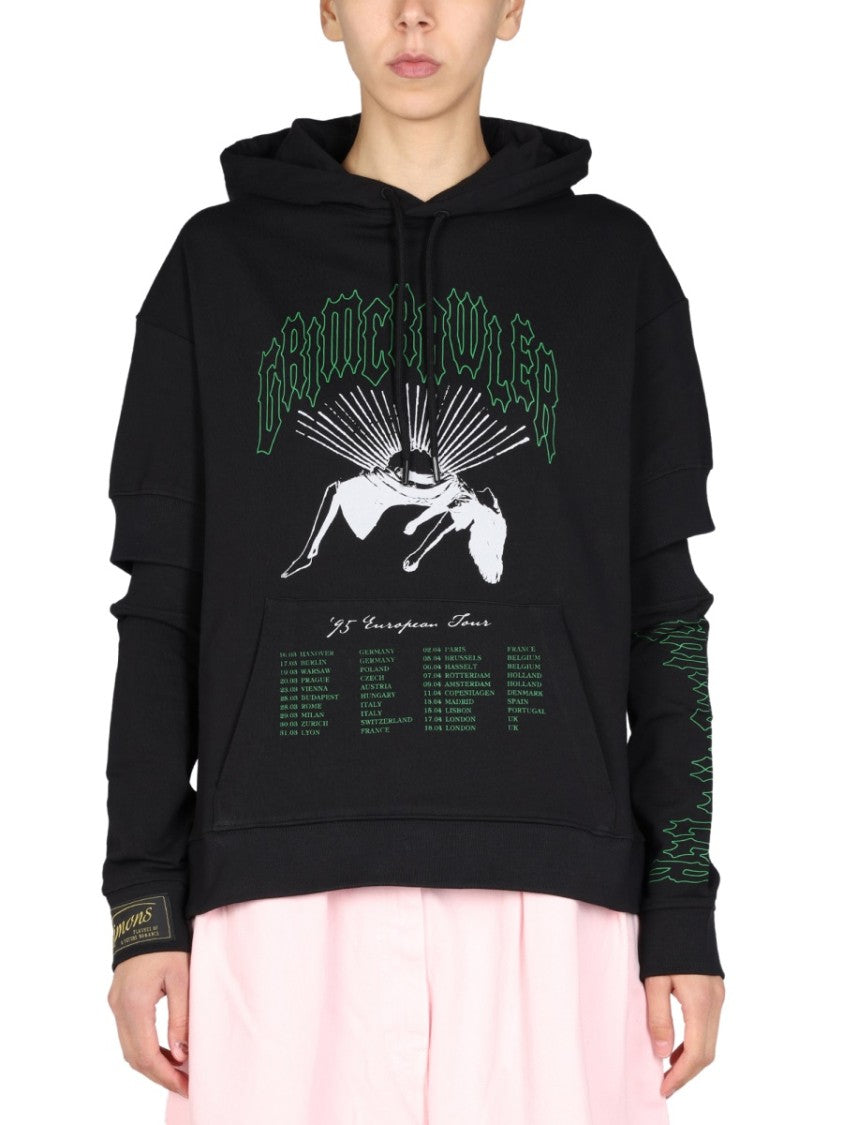 Raf Simons Graphic Print Sweatshirt With Cut-Out Sleeves